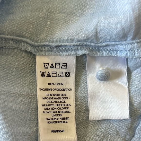 Joie Pale Blue Linen-Blend Sleeveless Button Tank Size XL - Picture 5 of 5